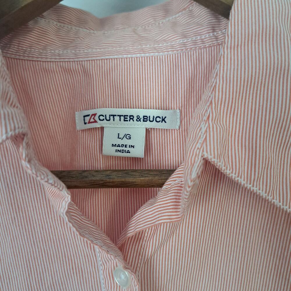 Cutter&Buck Miami Dolphins Long Sleeve Button Up Women's Shirt Orange White NFL - Picture 6 of 8
